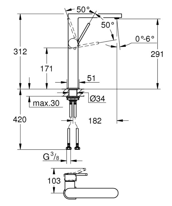 GROHE Plus 32618003 | Basin Mixer - Image 2