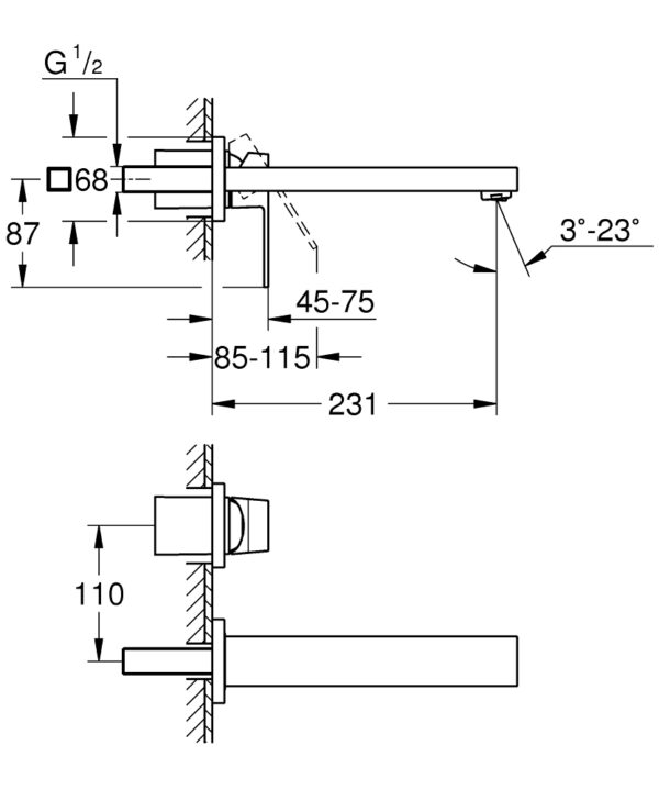 GROHE Eurocube 23447000 | Concealed Basin Mixer - Image 2