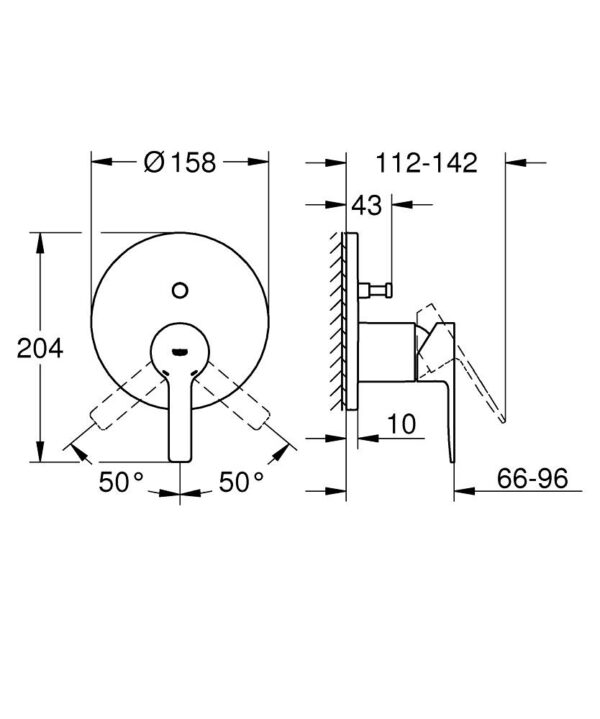 GROHE Lineare 24064001 | Concealed Bath Mixer - Image 3