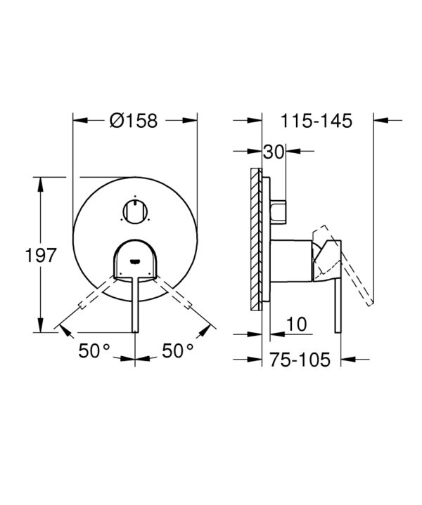 GROHE Plus 24093003 | Concealed Bath Mixer - Image 2