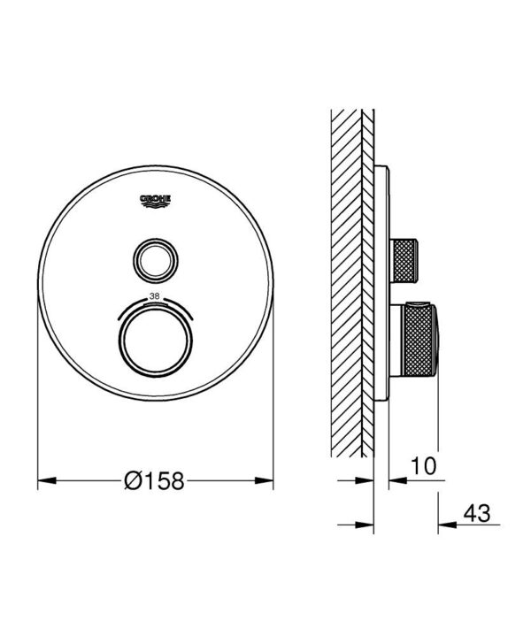 GROHE GrohTherm SmartControl 29118000 | Concealed Mixer - Image 2