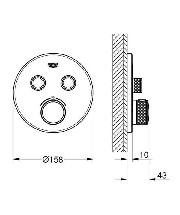 GROHE GrohTherm SmartControl 29119000 | Concealed Mixer - Image 2