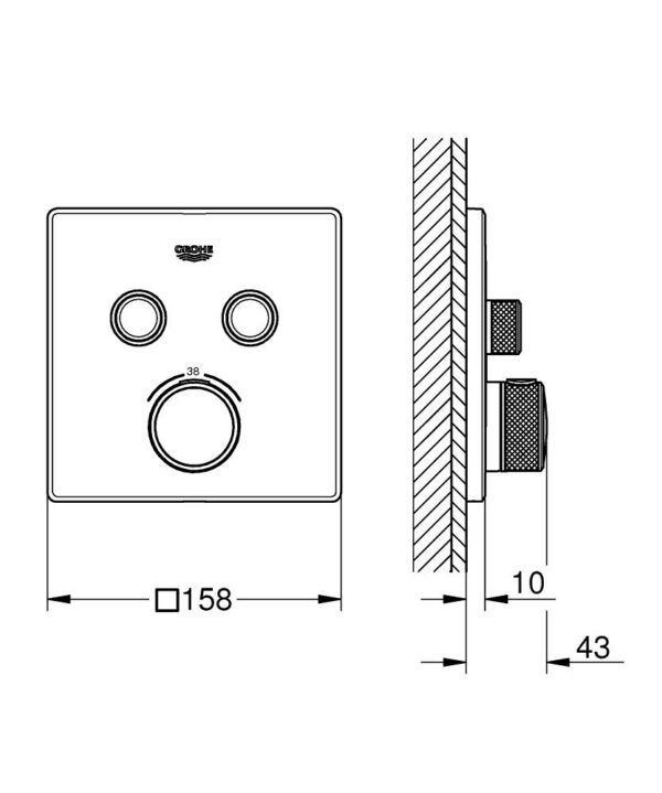 GROHE GrohTherm SmartControl 29124000 | Concealed Mixer - Image 2
