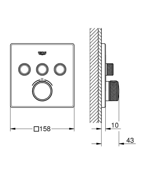 GROHE GrohTherm SmartControl 29126000 | Concealed Mixer - Image 2