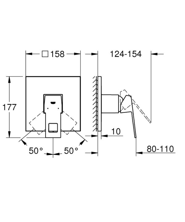 GROHE Eurocube 24061000 | Concealed Shower Mixer - Image 3