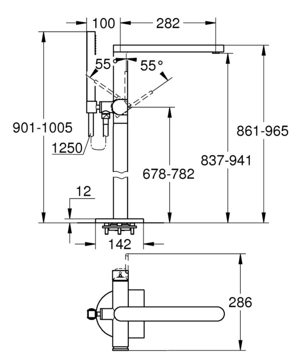 GROHE Plus 23846003 | Free Standing Bath Mixer - Image 2